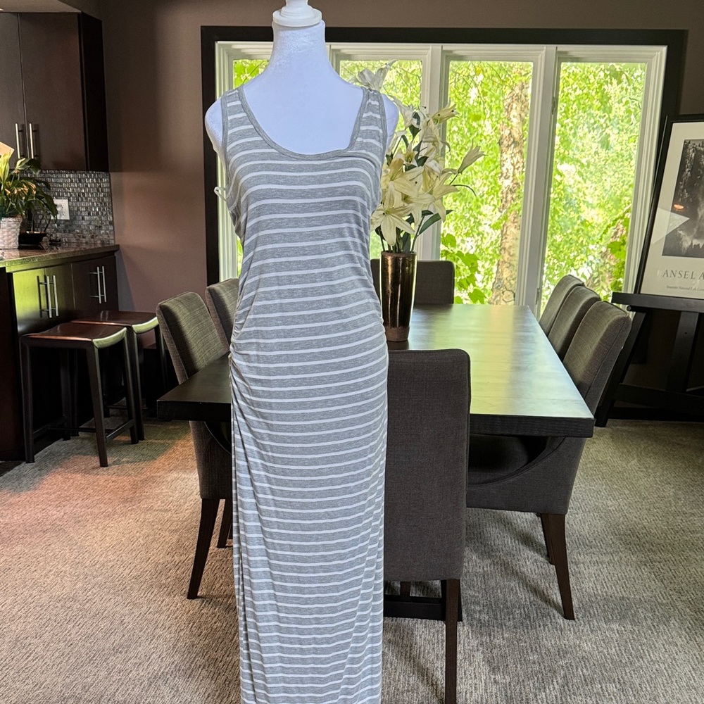 One Clothing Brown and White Maxi Dress